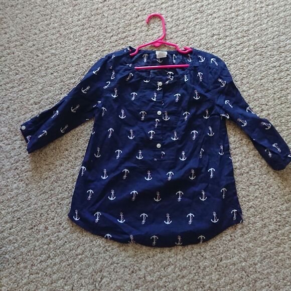 CREWCUTS navy Anchors Blouse Size 6-7Y - Picture 3 of 10